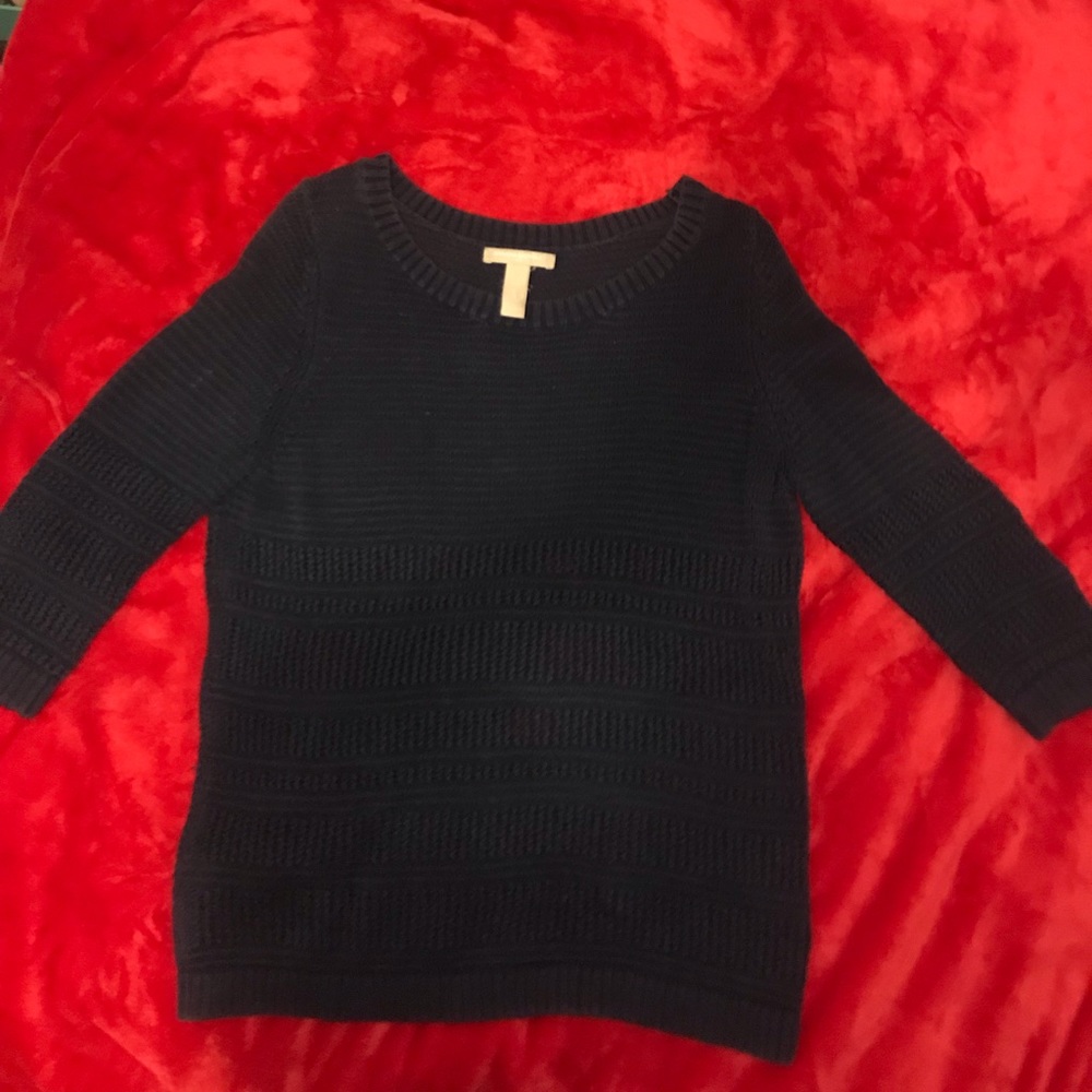 Banana republic navy eyelet sweater